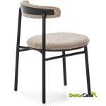 Silla 48X54X73 Metal Negro/Tela Beige