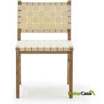 Silla 50X53X81 Madera De Teca/Tejido Nylon Natural/Beige