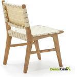 Silla 50X53X81 Madera De Teca/Tejido Nylon Natural/Beige