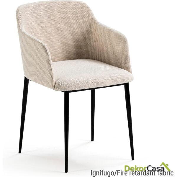 Silla 51X55X78 Metal/Tela Ignifuga Negro/Blanco