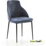 Silla 52X55X87 Metal Negro/Tela Azul