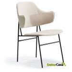 Silla 52X58X78 Metal Negro/Tela Beige