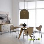 Silla 52X58X78 Metal Negro/Tela Beige