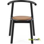 Silla 54X54X76 Madera Negro/P.Piel Marrón