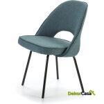 Silla 54X58X80 Metal Negro/Tela Azul