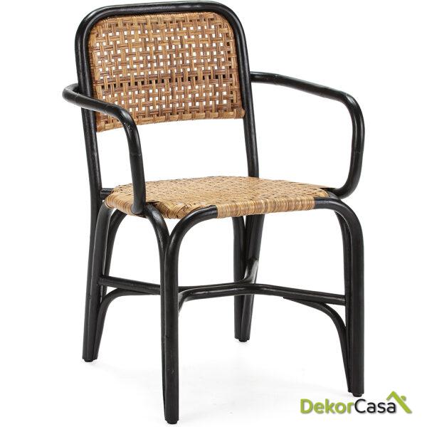 Silla 54X58X81 Mimbre Natural/Negro