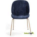 Silla 54X58X84 Metal Dorado/Tela Azul