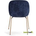 Silla 54X58X84 Metal Dorado/Tela Azul