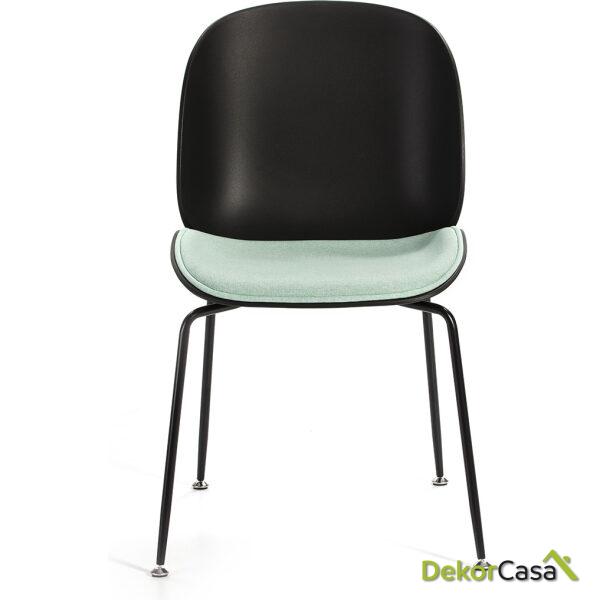 Silla 54X58X84 Metal Negro/Abs Negro/Tela Verde