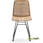 Silla 55X43X84 Metal Negro/Mimbre Natural