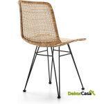 Silla 55X43X84 Metal Negro/Mimbre Natural