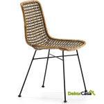 Silla 55X44X85 Metal Negro/Mimbre Negro/Blanco/Natural