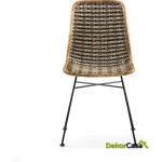 Silla 55X44X85 Metal Negro/Mimbre Negro/Blanco/Natural