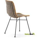 Silla 55X44X85 Metal Negro/Mimbre Negro/Blanco/Natural