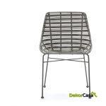 Silla 55X54X81 Metal Gris/Mimbre Gris