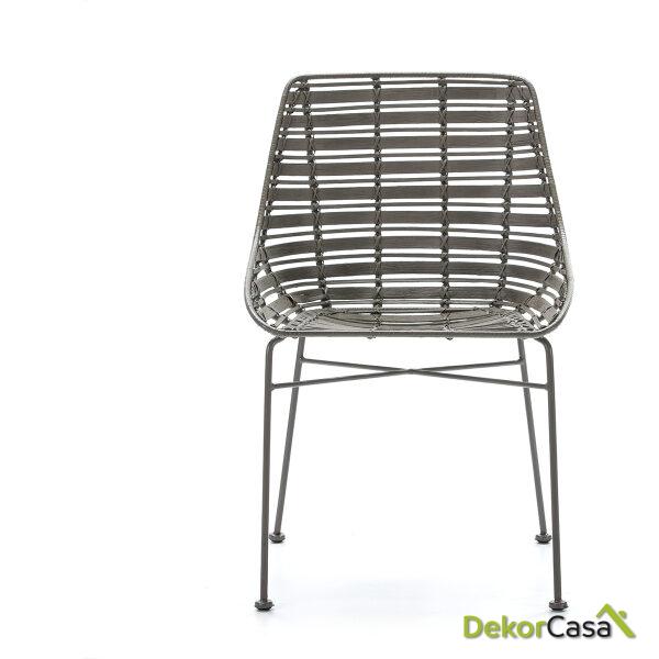 Silla 55X54X81 Metal Gris/Mimbre Gris