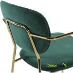 Silla 55X55X82 Metal Dorado/Tela Verde