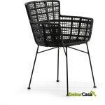 Silla 55X62X80 Metal Negro/Mimbre Negro