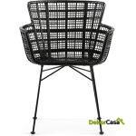 Silla 55X62X80 Metal Negro/Mimbre Negro