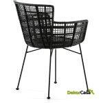 Silla 55X62X80 Metal Negro/Mimbre Negro