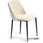 Silla 56X52X77 Metal Negro/Tela Blanco