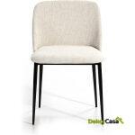 Silla 56X52X77 Metal Negro/Tela Blanco