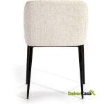 Silla 56X52X77 Metal Negro/Tela Blanco