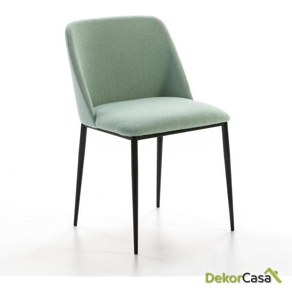 Silla 56X52X77 Metal Negro/Tela Verde