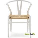 Silla 56X54X73 Madera Blanco/Cuerda Natural