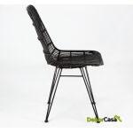 Silla 57X45X88 Metal/Mimbre Negro