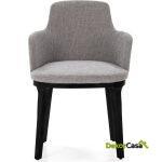 Silla 57X54X83 Madera Negro/Tela Gris