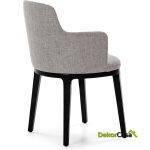 Silla 57X54X83 Madera Negro/Tela Gris