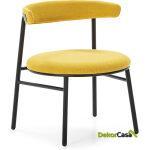 Silla 59X59X70 Metal Negro/Tela Amarillo