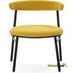 Silla 59X59X70 Metal Negro/Tela Amarillo