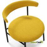 Silla 59X59X70 Metal Negro/Tela Amarillo