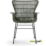 Silla 60X65X89 Metal Negro/Mimbre Verde