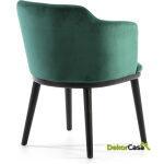 Silla 61X48X78 Madera De Haya/Tela Negro/Verde