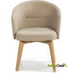 Silla 61X59X78 Madera De Fresno/Tela Natural/Beige