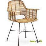 Silla 66X58X83 Mimbre/Metal Natural/Negro