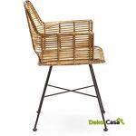 Silla 66X58X83 Mimbre/Metal Natural/Negro