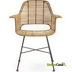 Silla 66X58X83 Mimbre/Metal Natural/Negro