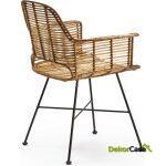 Silla 66X58X83 Mimbre/Metal Natural/Negro