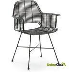 Silla 66X58X83 Mimbre/Metal Negro