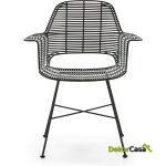 Silla 66X58X83 Mimbre/Metal Negro