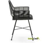 Silla 66X58X83 Mimbre/Metal Negro