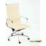 Silla De Despacho Regulable 58X64X107/115 Metalpiel Blanco Roto