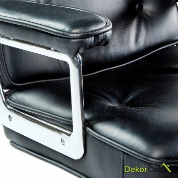 Silla De Despacho Regulable 64 X 60 X 93/99 Cm Piel/Metal Negro