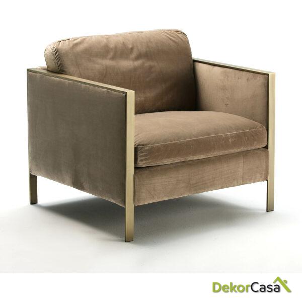 Sillon 80X78X80 Metal/Tela Marron