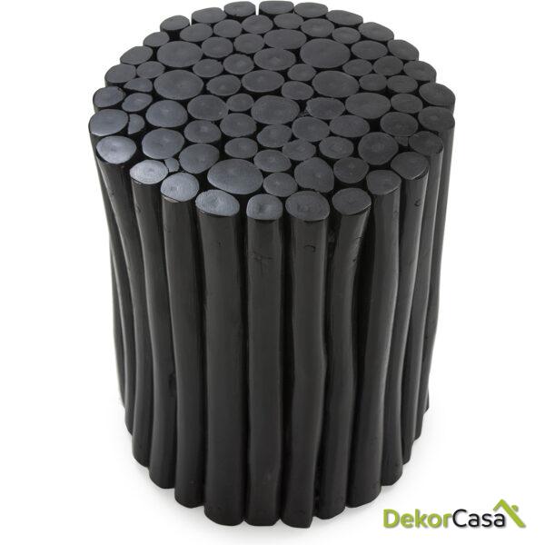 Taburete 30X30X40 Madera De Teca Negro