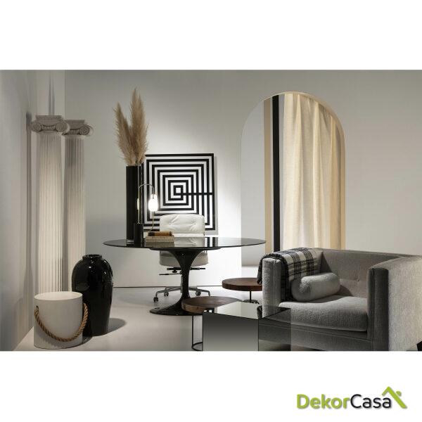 Taburete 40X40X40 Con Asa Cuerda/Gres Blanco